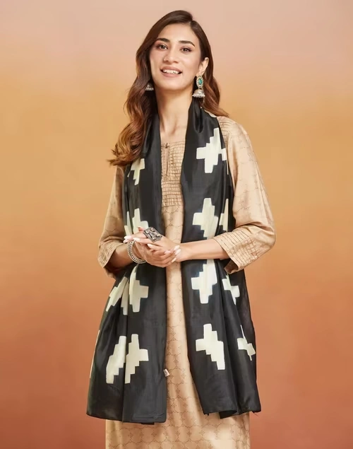 Black Silk Tie & Dye Stole 3 Black Silk Tie & Dye Stole