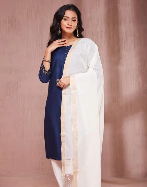 Natural Cotton Woven Dupatta 4 Natural Cotton Woven Dupatta