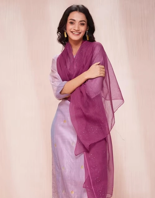 Wine Cotton Silk Metallic Embroideries Dupatta 4 Wine Cotton Silk Metallic Embroideries Dupatta