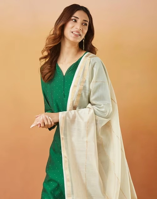 Natural Cotton Silk Blend Maheshwari Dupatta 3 Natural Cotton Silk Blend Maheshwari Dupatta