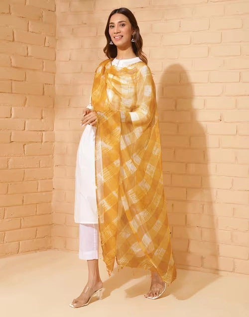 Mustard Cotton Silk Dupatta 3 Mustard Cotton Silk Dupatta