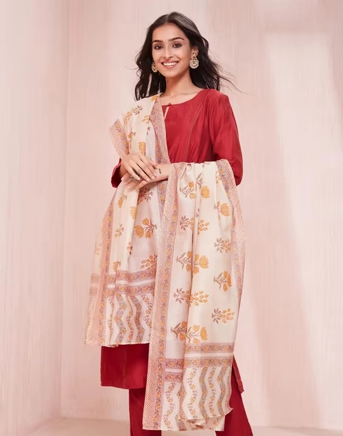 Natural Cotton Silk Printed Dupatta