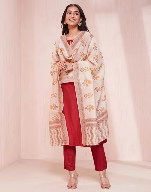 Natural Cotton Silk Printed Dupatta