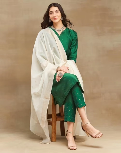 Natural Cotton Silk Blend Woven Dupatta