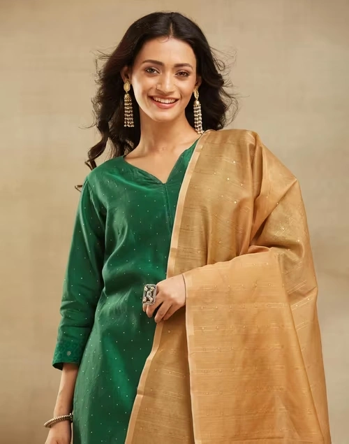 Beige Cotton Silk Blend Hand Woven Dupatta 3 Beige Cotton Silk Blend Hand Woven Dupatta