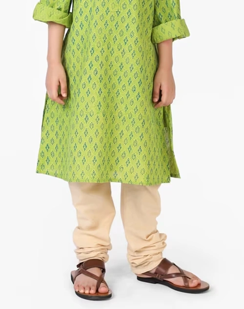 Beige Cotton Churidar