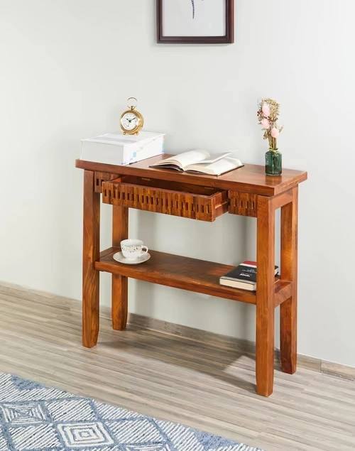 Brown Lattes Mango Wood Console