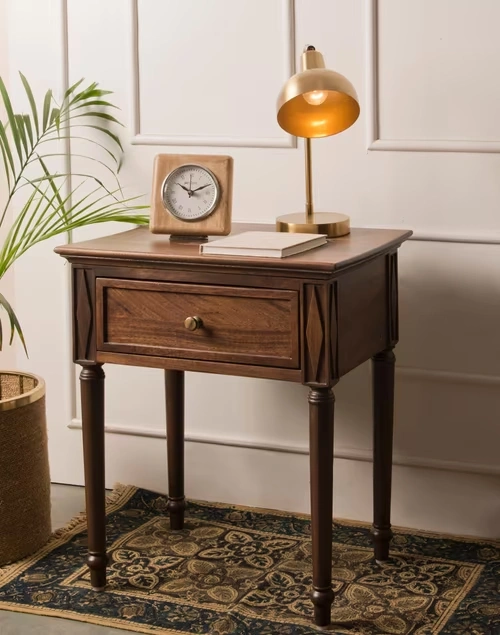Brown Sattva Wooden Bedside Table