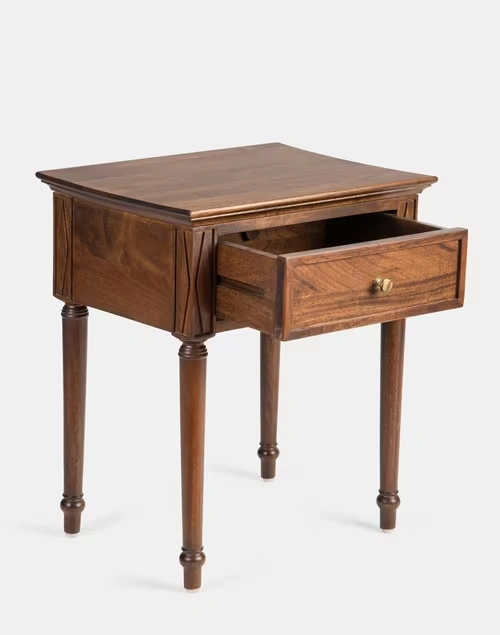 Brown Sattva Wooden Bedside Table