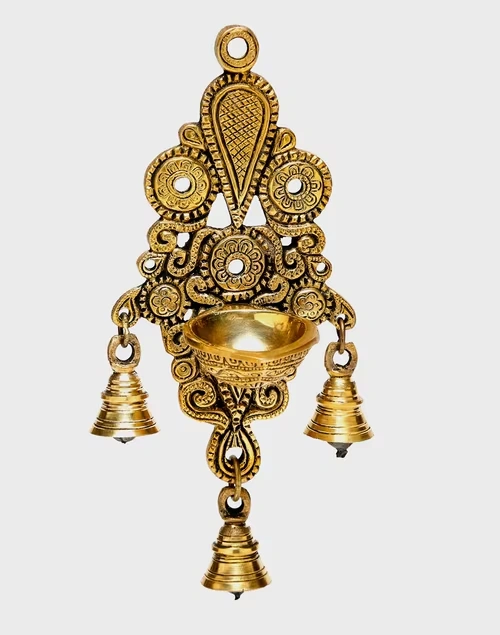 Brass Mehnoor Casted Bell Oil Lamp