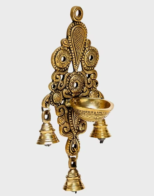Brass Mehnoor Casted Bell Oil Lamp