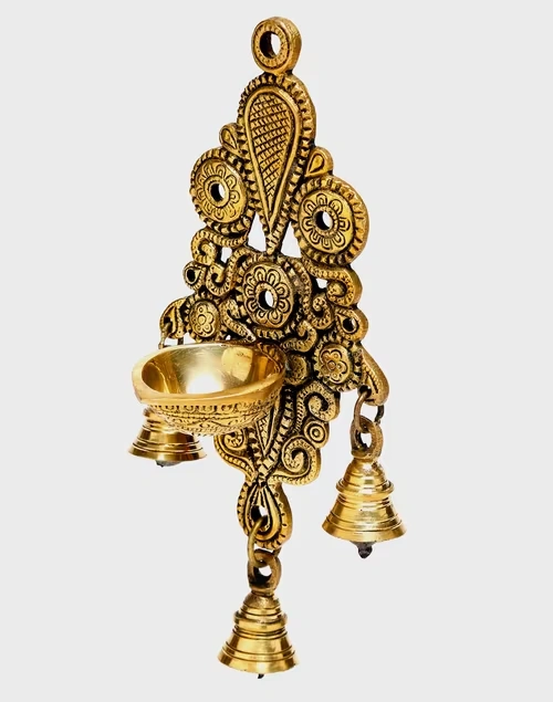 Brass Mehnoor Casted Bell Oil Lamp