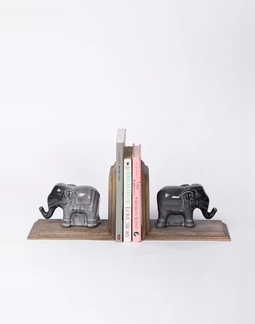 Mitul Elephant Book End Set Of 2
