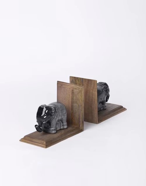 Mitul Elephant Book End Set Of 2
