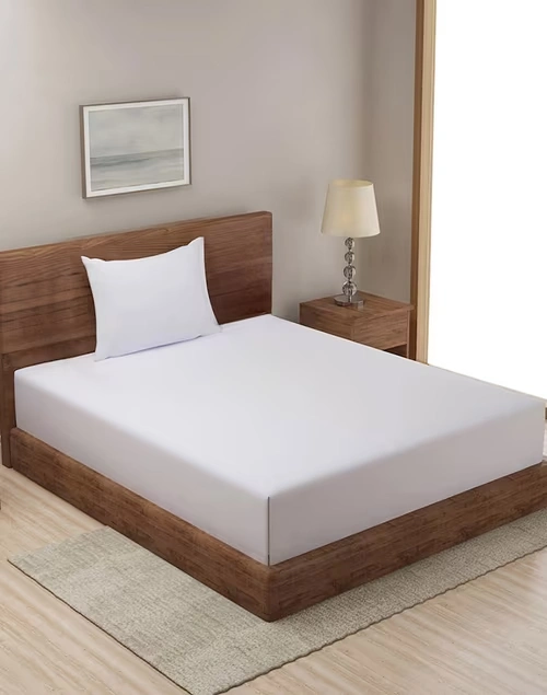 White Cotton Single Bed Sheet Set With 1 Pillow Cover 3 White Cotton Single Bed Sheet Set With 1 Pillow Cover