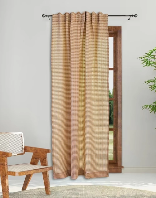 Beige Deepali Cotton Curtain 9 Feet | 1pc