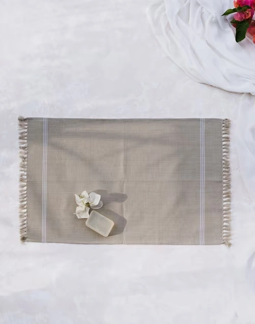 Beige Jia Cotton Honeycomb Bath Towel Large