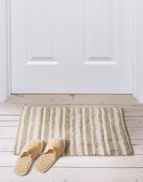 Beige Cotton Woven Bathmat 45X70