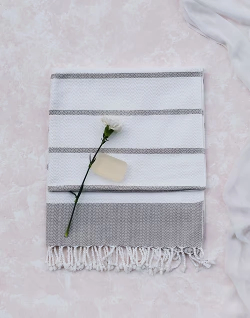 Beige Kani Cotton Honeycomb Bath Towel Large