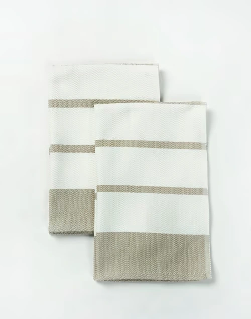 Beige Kani Cotton Honeycomb Towel Set Of 2