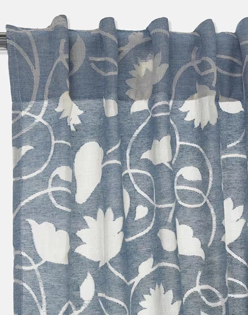 Blue Pankaja Cotton Woven Curtain | 1Pc