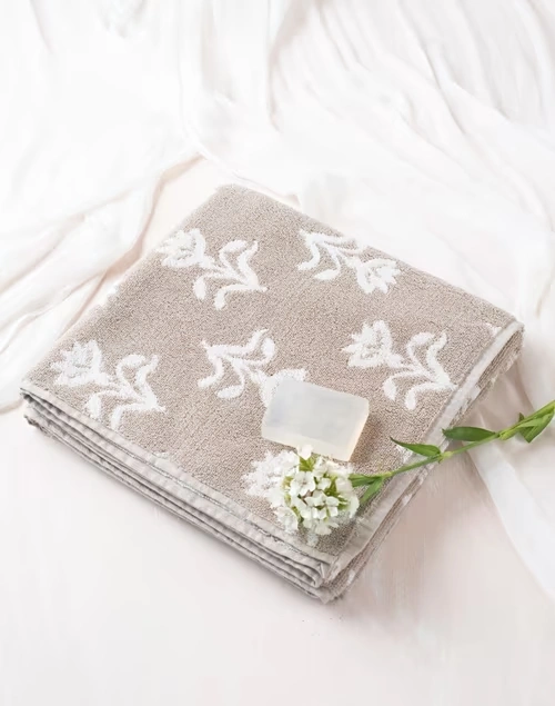 Beige Vikal Cotton Pile Hand Towel
