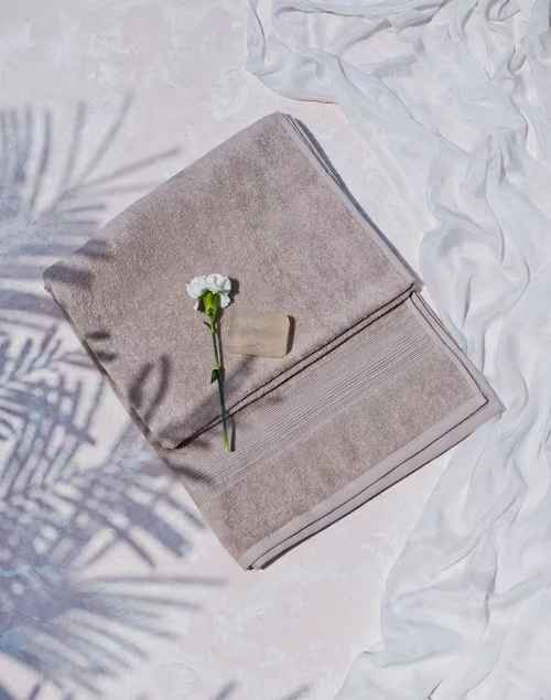 Beige Sancha Cotton Pile Bath Towel Medium