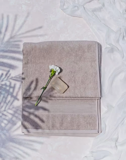 Beige Sancha Cotton Pile Bath Towel Medium