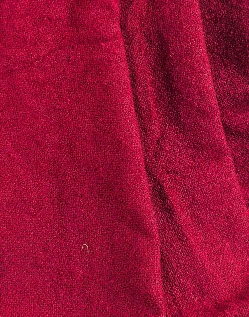 Maroon Acrylic Woven Boucle Throw
