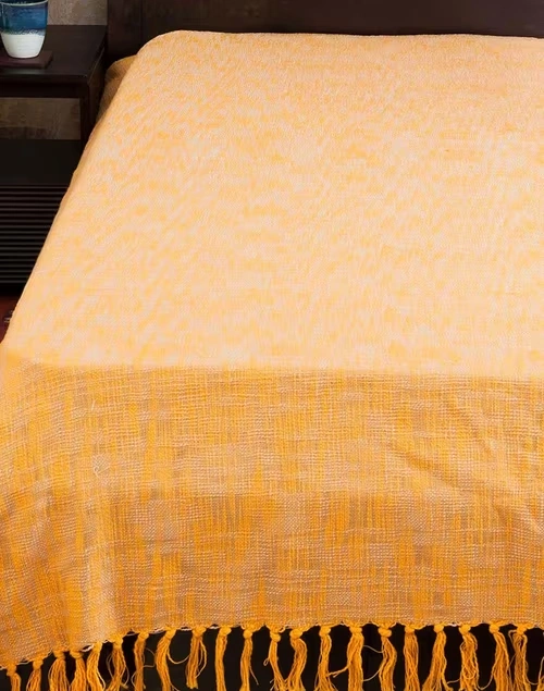 Yellow Chaman Cotton Double Bed Cover