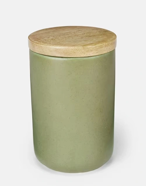 Green Maya Ceramic Jar With Lid