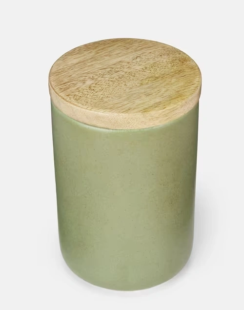 Green Maya Ceramic Jar With Lid