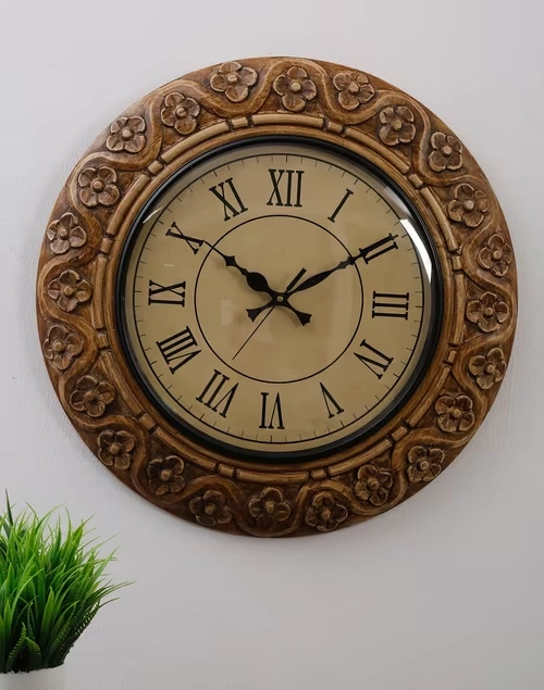 Vaishvi Carved Wall Clock
