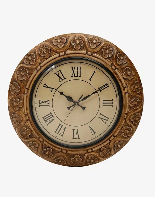 Vaishvi Carved Wall Clock