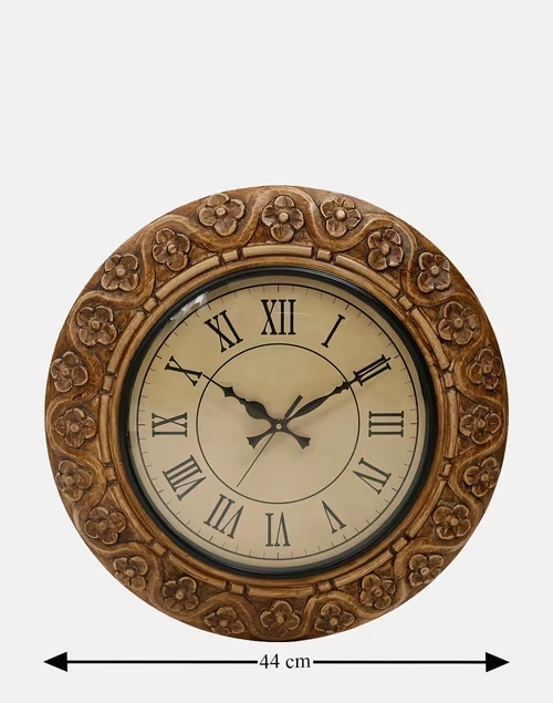 Vaishvi Carved Wall Clock