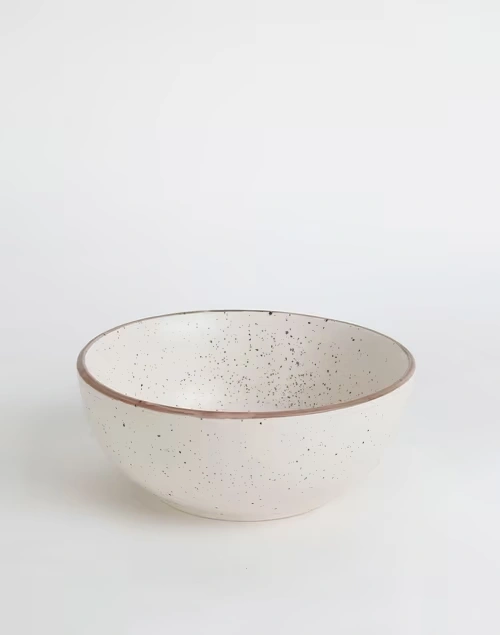 Natural Kadir Glazed Ceramic Serving Bowl Small