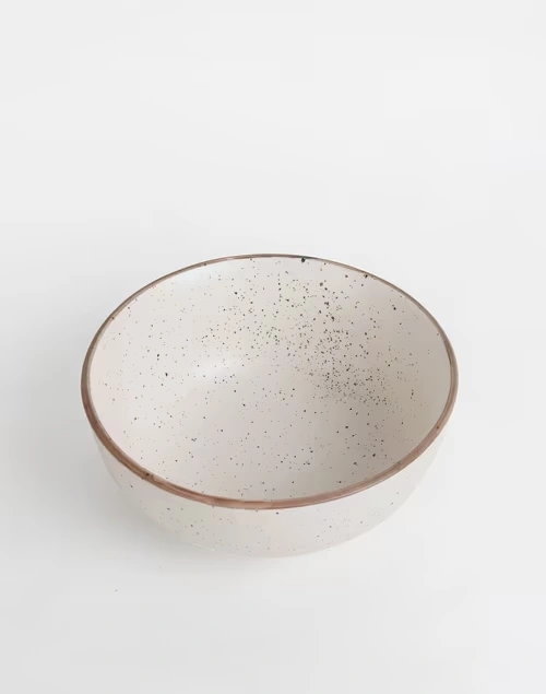 Natural Kadir Glazed Ceramic Serving Bowl Small
