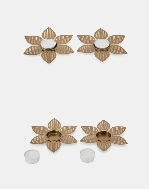 Brass Saroj T-Lite Holder Gift Set 4 Brass Saroj T-Lite Holder Gift Set