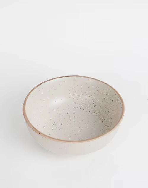 Natural Kadir Glazed Ceramic Serving Bowl Large