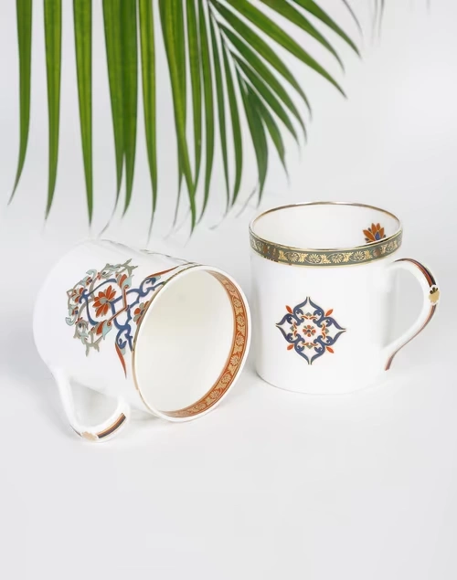 Ceramic Decaled Jodha Mug Set of 2