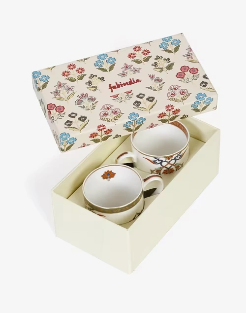 Ceramic Decaled Jodha Mug Set of 2