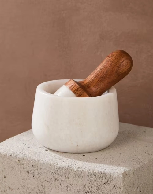 White Rasoi Mortar Pestle