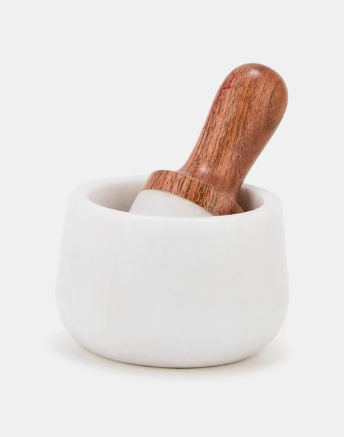 White Rasoi Mortar Pestle