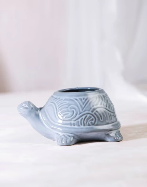 Jeevi Tortoise Planter - Grey 3 Jeevi Tortoise Planter - Grey