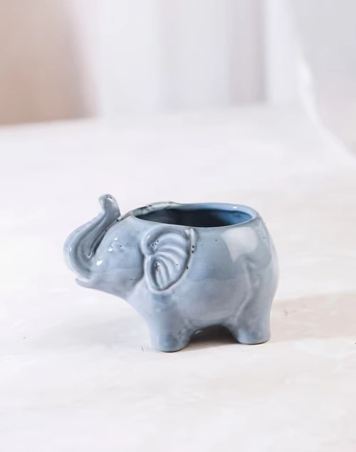 Jeevi Elephant Planter - Grey