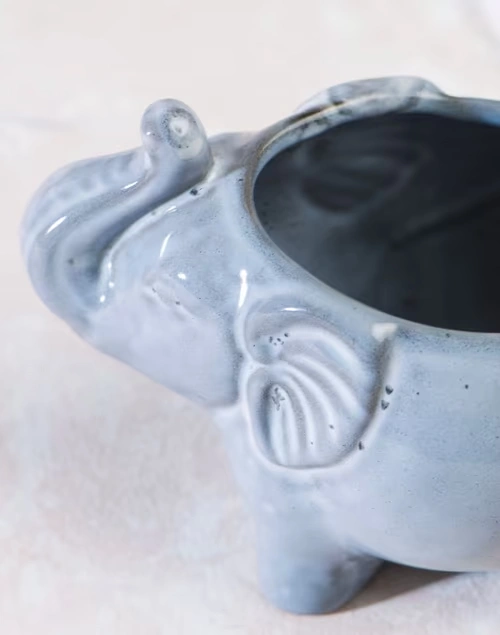Jeevi Elephant Planter - Grey 4 Jeevi Elephant Planter - Grey