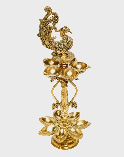 Brass Mehnoor Casted Bird Oil Lamp 3 Brass Mehnoor Casted Bird Oil Lamp