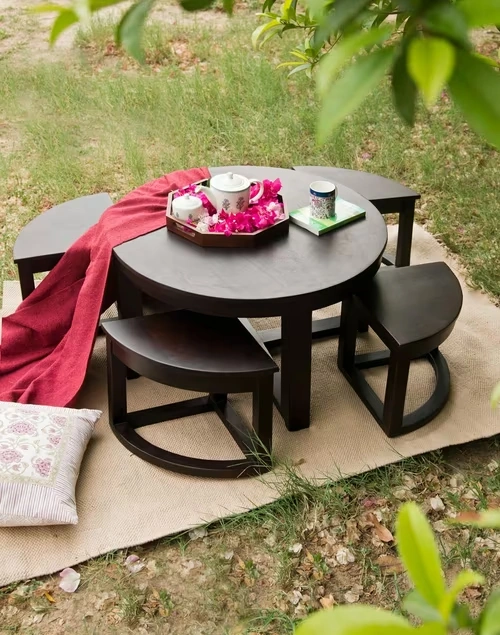 Brown Sheesham Wooden Coffee Table