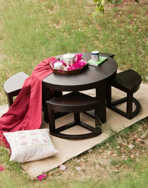 Brown Sheesham Wooden Coffee Table