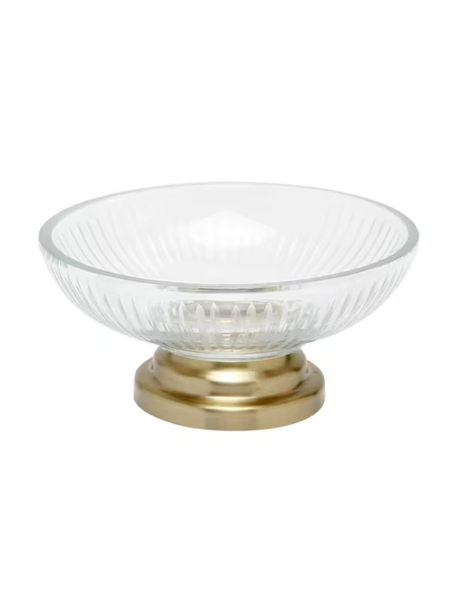 Antique Brass Saral Glass Soap Dish